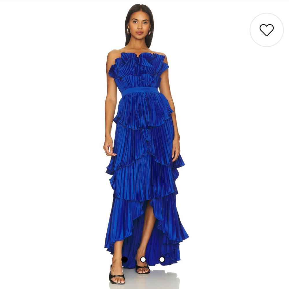 Amur Judah Scallop Pleated Dress in Deep Waters